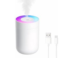 Mini Luchtbevochtiger-Luchtbevochtiger Slaapkamer-Kleine Bevochtiger-USB Humidifier-LED Nachtlampje-230ML-Stil-Voor Bureau & Auto-Wit — cadeau in Wonen & Interieur