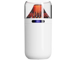 KZQ 360ML Etherische Olie Diffuser Luchtbevochtiger 7 Kleuren Vlam Sfeerlicht Stille Ultrasone Aroma Diffuser Voor Slaapkamer Kantoor Spa En Thuis Witte Mini Bevochtiger — cadeau in Wonen & Interieur