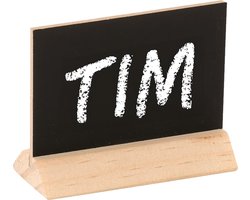 Decoratief Figuur - Houten Mini Krijtbordje - Hout - Zwart/Bruin - 6cm — cadeau in Wonen & Interieur
