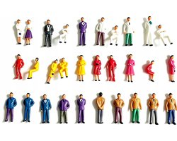 30x Miniatuur Mensen Figuren, 3.5cm, 1:50 Schaal, Handgeschilderd — cadeau in Cadeau-ideeën