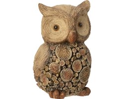 J-Line figuur Uil - hout - polyresin - naturel - small — cadeau in Wonen & Interieur