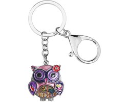 Sleutelhanger tassenhanger uil metaal — cadeau in Mode & Accessoires