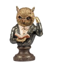 MMDeco - Uil - wijsheid - wijze uil - studie - cadeau geslaagd - 36cm - hand geschilderd - buste uil - lezende uil - afgestudeerd - polyresin — cadeau in Wonen & Interieur