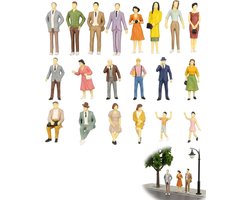 Figuren mensen museum, kleine figuren mensen 1:30 | hoogte 65 mm | staand en zittend, modelspoorwegaccessoires, miniatuur mensenfiguren, actiefiguren — cadeau in Cadeau-ideeën