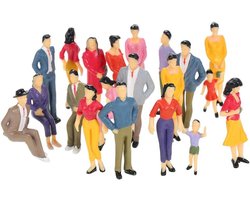 Model Mensen Figuren - Miniatuur Poppetjes - Landschap Bouw - Geschilderd Klaar - 20 Stuks - Gekleurd — cadeau in Cadeau-ideeën