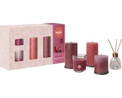 Bolsius - Rustieke Kaarsen Set - Geur Set - Giftset - Fruit Splash - Granaatappel — cadeau in Wonen & Interieur