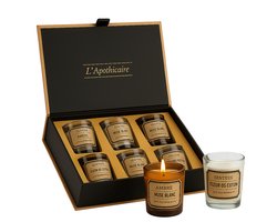 Luxe Geurkaarsen Geschenkset – Set van 6 Sfeerkaarsen in Cadeaubox – Aroma’s van Vanille, Roos & Musk – Perfect Cadeau voor Vrouwen – Beige — cadeau in Wonen & Interieur