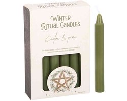 Something Different - Cedar & Pine Winter Ritual Spell Candles Geurkaars - Groen — cadeau in Wonen & Interieur