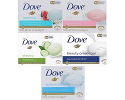 Dove Zeep - MIX - Voordeelverpakking/Dove beauty cream bar/Dove Restoring/Dove Pink/Dove Refrehing/Dove Gentle Exfoliating — cadeau in Cadeau-ideeën