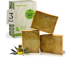GREEN FADEL Aleppo Zeep 100% Olijfolie - 3 x 200g - Handgemaakt - Natuurlijke Zeep — cadeau in Verzorging