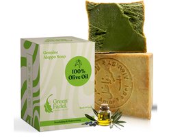 GREEN FADEL Aleppo Zeep 100% Olijfolie - 1 x 200g - Handgemaakt - Natuurlijke Zeep — cadeau in Verzorging