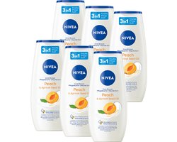 NIVEA Perzik- en Abrikozenpitolie verzorgende Douchegel - Voordeelverpakking - 6 x 250 ml — cadeau in Cadeau-ideeën