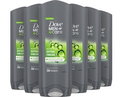 Dove Men+Care - 3-in-1 Douchegel - Extra Fresh - 6 x 250 ml - Voordeelverpakking — cadeau in Cadeau-ideeën