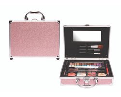 Casuelle Make-up Koffer - Glanzend -ROZE - 47 stuks — cadeau in Verzorging