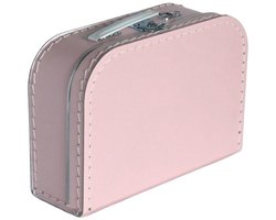 Kinderkoffer 25cm Licht roze - Logeerkoffer - Kartonnen koffer - Kinder koffertje kartonnen - Speelkoffer - Poppenkoffer - Opbergen - Cadeau - Decoratie — cadeau in Spellen & Speelgoed