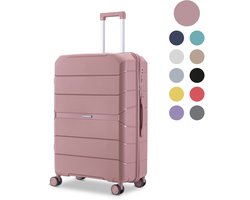 SKYCASES Urban Adventurer - Medium Reiskoffer - Cijferslot - 44x27x66cm - 78L - Trolley met Kofferslot - Spinner wielen - Roze — cadeau in Cadeau-ideeën