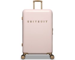 SUITSUIT Reiskoffer 66x43x24 - Reiskoffer met wielen - Lichtgewicht koffer - Veilig TSA cijferslot - 59L koffer inhoud - Fusion Reiskoffers Rose Pearl - Roze — cadeau in Cadeau-ideeën