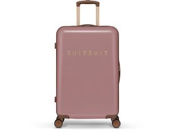 SUITSUIT Reiskoffer 66x43x24 - Reiskoffer met wielen - Lichtgewicht koffer - Veilig TSA cijferslot - 59L koffer inhoud - Fab Seventies Reiskoffers Old Rose - Roze — cadeau in Cadeau-ideeën