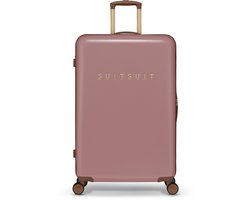 SUITSUIT Reiskoffer 76x51x28 - Reiskoffer met wielen - Veilig TSA cijferslot - Lichtgewicht koffer - Reiskoffer groot - 94L - Fab Seventies koffer Old Rose - Roze — cadeau in Cadeau-ideeën