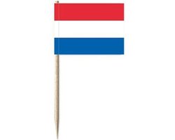 Cocktailprikkers vlag Nederland - 100x stuks - mini vlaggetjes Holland - hapjes prikkertjes - 8 cm — cadeau in Cadeau-ideeën