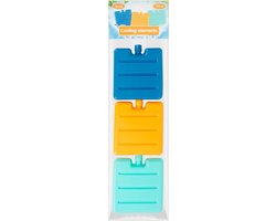 Set van zes gekleurde mini-koelelementen, ideaal voor het koel houden van hapjes en drankjes onderweg. — cadeau in Cadeau-ideeën