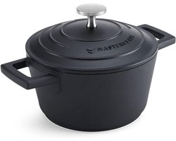 Kleine Braadpan Met Deksel - Lichtgewicht Aluminium, 1,4L 16 cm, Inductie En Oven Veilig, Zwart — cadeau in Cadeau-ideeën