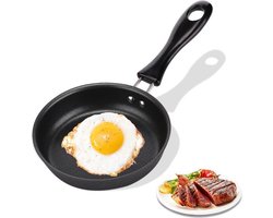 Wokpan - Pan - Antiaanbakpan - Ø12cm - Mini - Mini-antiaanbakpan - Geschikt voor Inductie - PFAS Vrij - Zwart Marmer - Koekenpan – Hapjespan - Skillet - Speciaal voor gebakken eieren — cadeau in Cadeau-ideeën