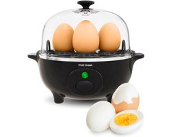 Multifunctionele Eierkoker voor 7 eieren - Kook, Pocheer en Stoom en Meer - Elektrisch - Vaatwasserbestendig - Zwart - Vivid Green — cadeau in Sieraden