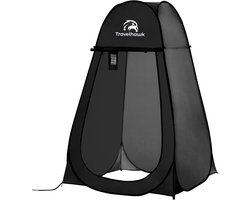 Travelhawk Pop-Up Tent - 1 Persoons - Douchetent - Wc Tent - Omkleedtent - 200cm x 120cm x 120cm - Voor Camping, Strand & Outdoor - Zwart — cadeau in Sport & Outdoor
