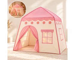 Bobbel Home - Speeltent XL - Met LED-verlichting - Speelkasteel - Roze Tent - Tent Voor Kinderen - Kindertent - Speelhuisje — cadeau in Spellen & Speelgoed