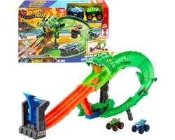 Hot Wheels Monstertrucks - Haaien vs. Dino's Draak Vernietiging Speelset en 2 Speelgoedtrucks — cadeau in Spellen & Speelgoed