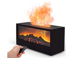 Diffuser - Aroma Difussers - Vlameffect - Geurverspreider - Luchtbevochtiger - Aromatherapie - Led lamp - kleuren - Verstuiver etherische olie - Vernevelaar - 200ml Slaapkamer- Kantoormeubel — cadeau in Eten & Drinken
