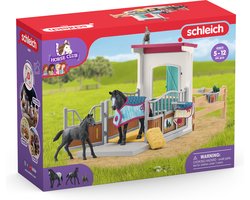 schleich HORSE CLUB - Paardenbox - met Merrie & Veulen - Afneembaar Zadel & Hoofdstel - Paarden Speelgoed - Kinderspeelgoed — cadeau in Spellen & Speelgoed