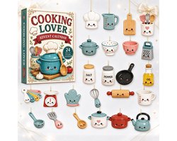 Adventskalender 2026 Kookthema- 24 Stuks 2D Acryl Ophangdecoraties Met Keukenhangers- Uniek Cadeau Voor Kookliefhebbers En Foodies — cadeau in Kookcadeaus