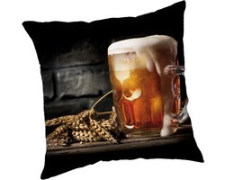 Kussensloop - Bier - Cadeautjes onder 10 euro - 40x40 cm — cadeau in Wonen & Interieur
