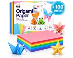 Twenty4seven® Gekleurd Papier A4 - 100 Vellen Origami, Vouwpapier en Knutselpapier - 80 Grams FSC - Surprise Knutselen voor Kinderen - Sinterklaas Cadeau - 20 Projecten — cadeau in Hobby