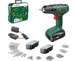 Bosch EasyDrill 18V-40 - Accu Schroefboormachine - Inclusief 1x 18V (1.5 Ah) Accu - Lader - 241 delige accessoire set — cadeau in Tuin & Klussen
