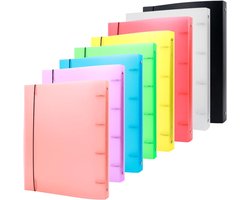 Set van 8 A4 4 Ring Binders met Transparante Soft PVC Covers voor Herbruikbare Notitieboeken en Stempels, Matte Oppervlak, 8 Kleuren — cadeau in Cadeau-ideeën