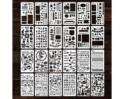 Geometrische Tekenmalen Set van 24 Bladen, Herbruikbare Sjablonen voor Schilderen, Notitieboek en Scrapbook, Perfect voor Kunstprojecten en Plannen — cadeau in Hobby