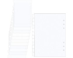 Set van 12 A5 Scheidingsbladen met 6 Gaten, Duidelijke Matte Plastic Index met Tabs en Lege Zijkanten voor Notitieboek en Planner, Herbruikbare Pagina Beschermers — cadeau in Cadeau-ideeën