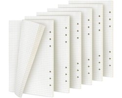 Set van 6 Navullingen A5 Formaat, 6 Gaten, Geruit Papier, 270 Vellen/540 Pagina's, Notitiepapier voor Ringbanden en Herbruikbare Notitieboeken — cadeau in Cadeau-ideeën