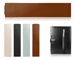 Set van 4 pennenhouders, notitieboeken, herbruikbare pennenhouder, leren etui met elastiek, voor kantoor en thuis, notitieboeken, agenda's en tablets (4 kleuren) — cadeau in Cadeau-ideeën