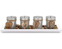 Set van Glazen Kaarsenhouders, Tealight Houder voor Tafel, Woonkamer en Thuisdecoratie - Stijlvolle Accessoires voor een Gezellige Sfeer — cadeau in Wonen & Interieur
