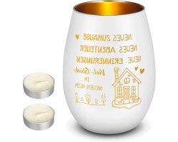 Stijlvolle Tealight Houder van Glas voor Verhuisgeschenken, Decoratieve Lantaarn voor Kaarsen en Thuisdecoratie — cadeau in Wonen & Interieur