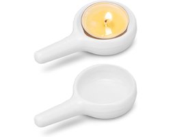 Klein Theelicht Houder van Keramiek in Lepelvorm voor Keuken, Slaapkamer en Woonkamer - Stijlvolle Decoratie en Cadeau Idee — cadeau in Wonen & Interieur