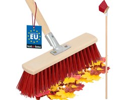 KOTARBAU® Bezemkop, Straatbezem, 33 cm, Veegbezem, Buitenbezem, Harde Nylonborstels, Tuinbezem, Stevige Straatbezem, Harde Bezem voor Buiten, met Steel, Hout, PVC — cadeau in Cadeau-ideeën