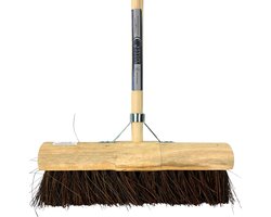 Synx Tools Prof Gemeente Bezem 45 cm incl. Steel 150 cm - Straatbezem / Stadsbezem - Harde natuurvezels - veger - Bezems buitenbezem - Tuinbezem - — cadeau in Cadeau-ideeën