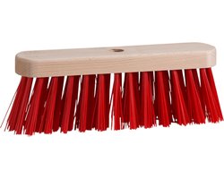 Straatbezem rood - Buitenbezem - Gemaakt in Nederland - gerecyclede haren — cadeau in Cadeau-ideeën