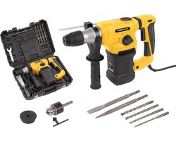 Powerplus Elektrische klopboormachine POWX1197 - 4 in 1: boren hamerboren beitelen en beitelrotatie, 1500 W boormachine — cadeau in Cadeau-ideeën