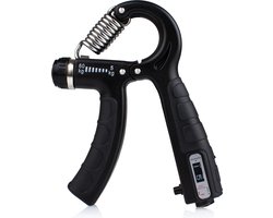 Handtrainer - Verstelbare Handtrainer 5 tot 60 KG - Handknijper - Ergonomisch Ontwerp - Automatische Teller - Verstelbare Handtrainer - Zwart - van Faas — cadeau in Sport & Outdoor